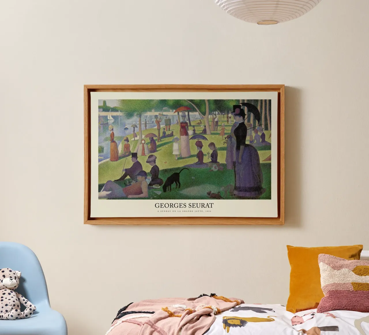 Seurat - A Sunday on La Grande Jatte tela con Cornice a cassetta da Vintage by JUNIQE