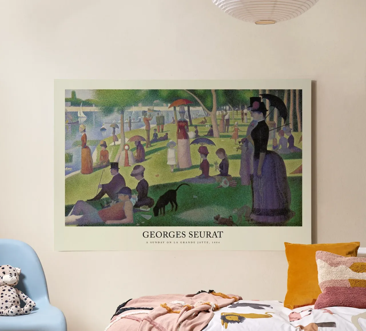 Seurat - A Sunday on La Grande Jatte tela con Cornice a cassetta da Vintage by JUNIQE