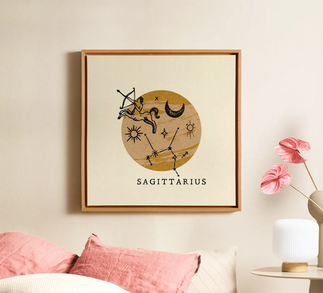 Sagittarius Zodiac tela con Cornice a cassetta da treechild