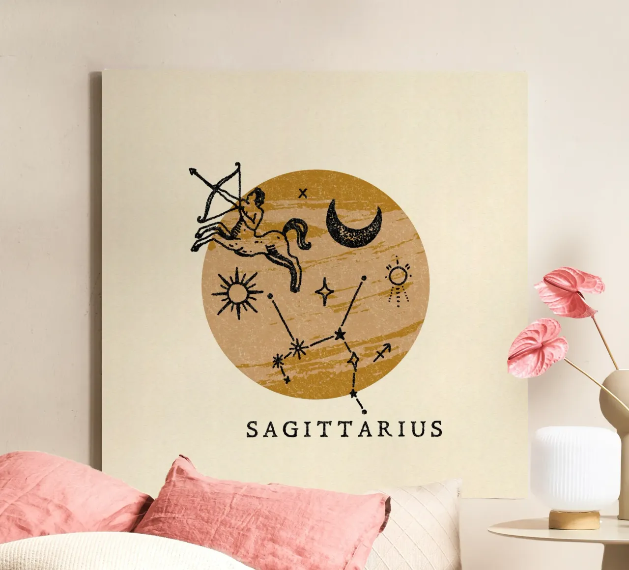 Sagittarius Zodiac tela con Cornice a cassetta da treechild