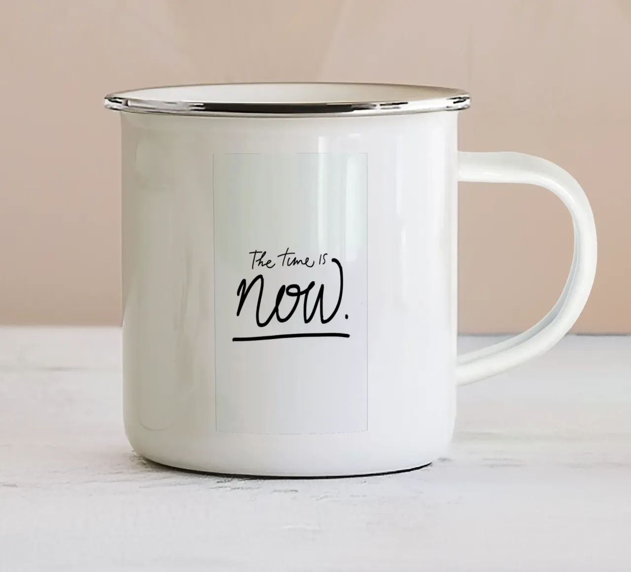 The Time is Now taza de esmalte de Studio One