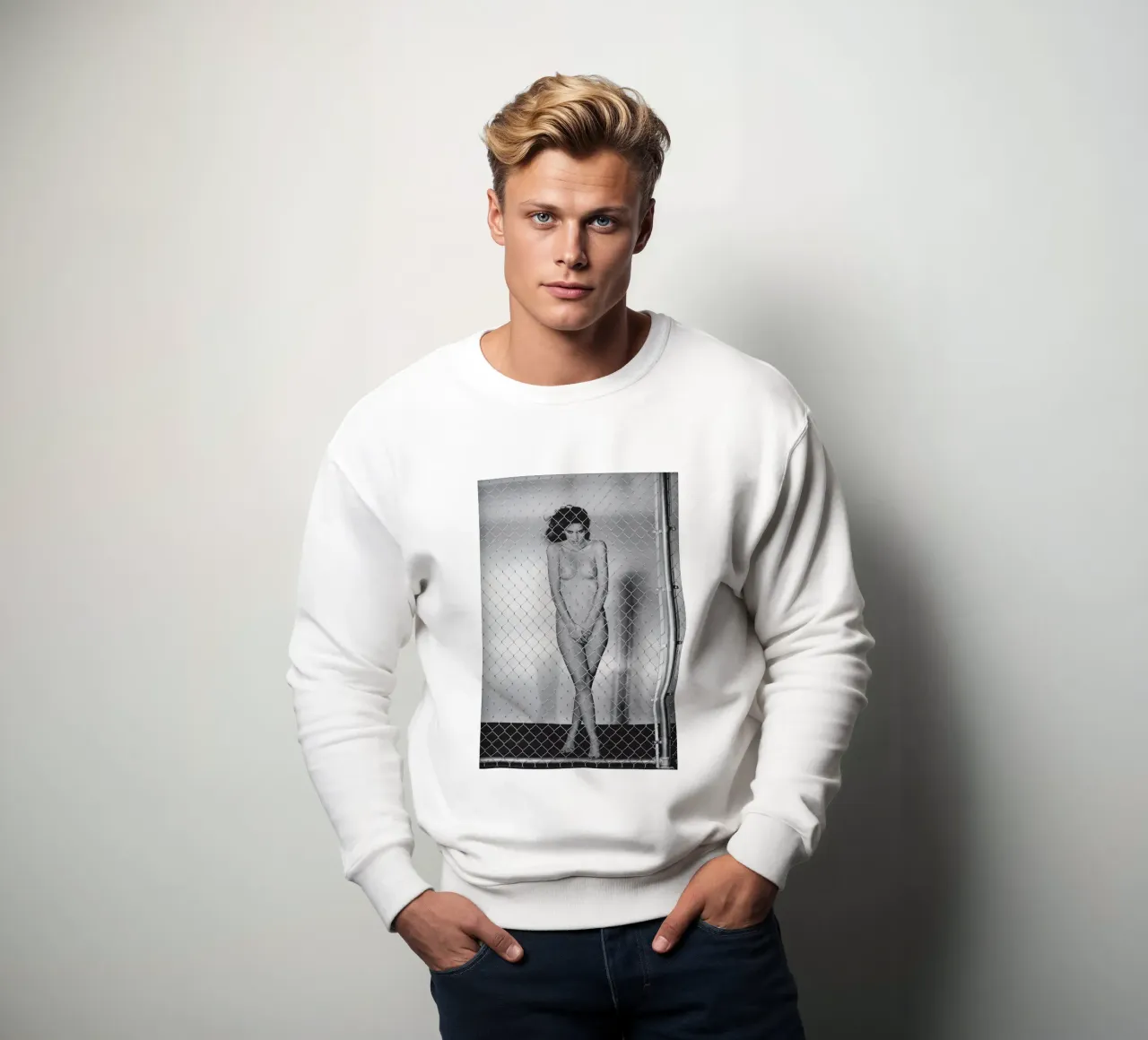 Gia Carangi Foto Sweatshirt von Black And White