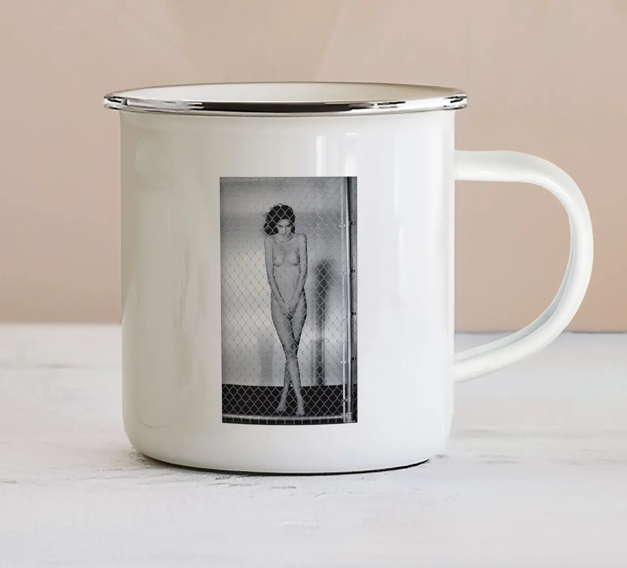 Gia Carangi Foto tazza in smalto da Black And White