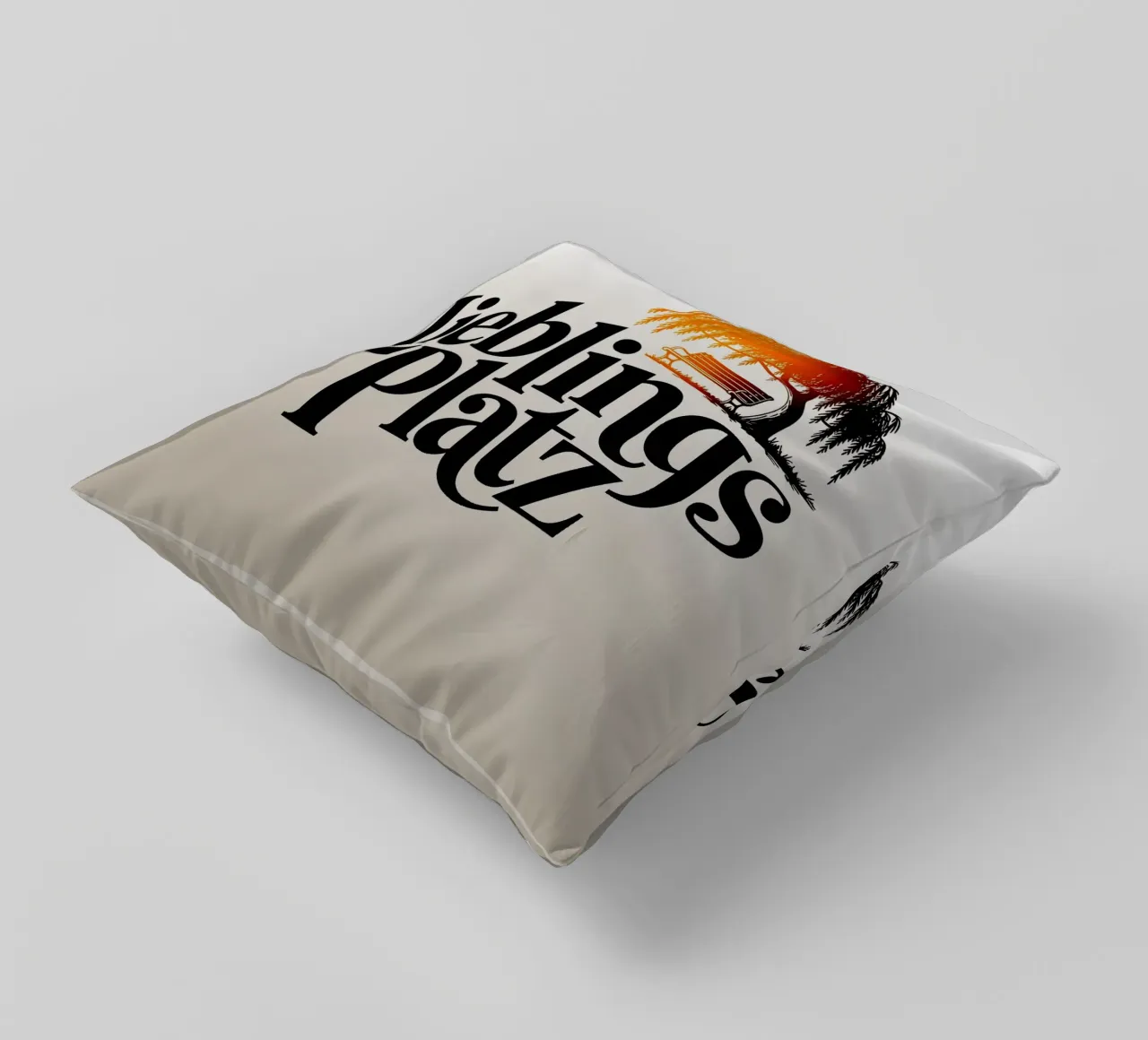 Lieblingsplatz decorative cushion by Aphorismiker