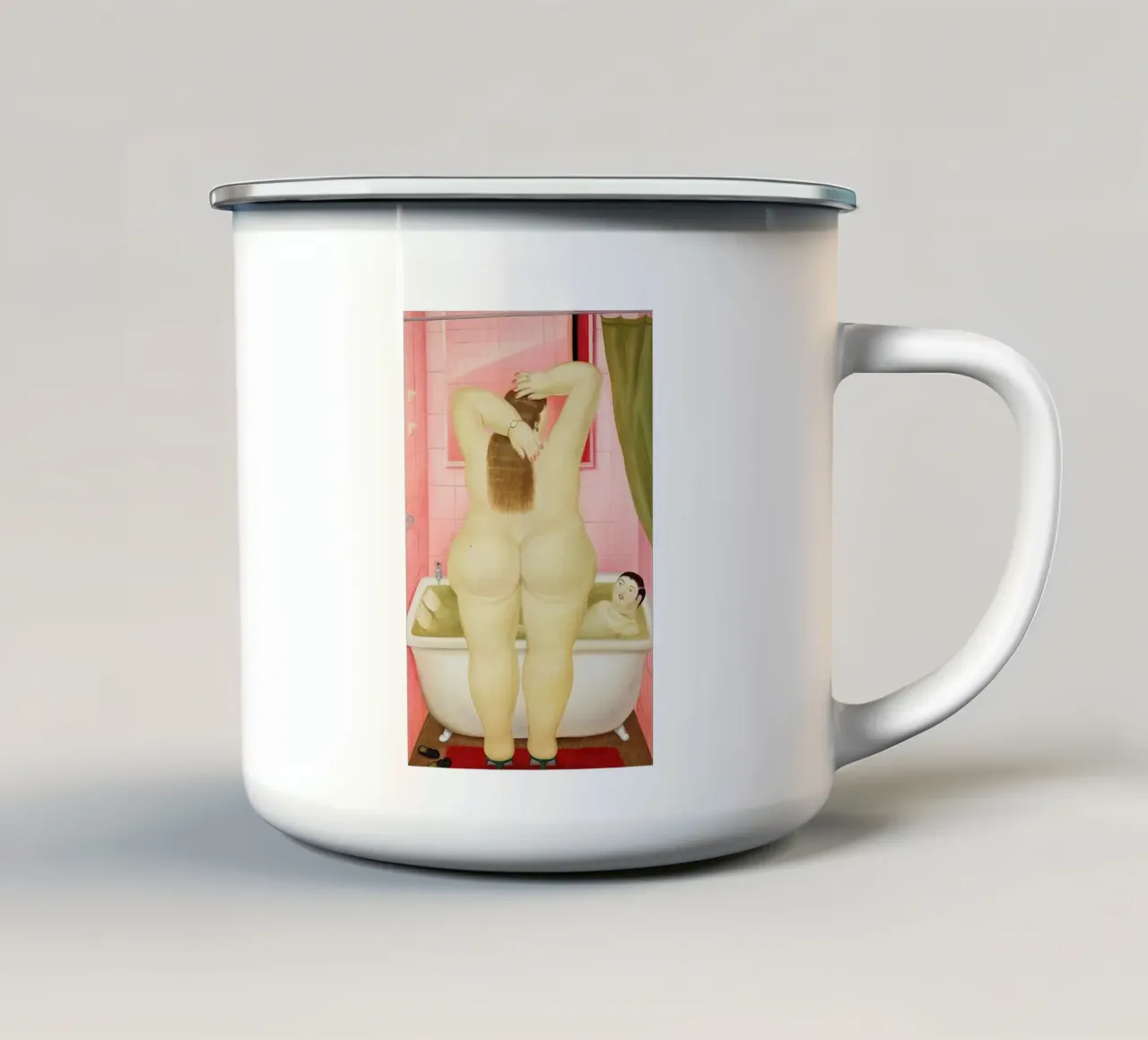 El baño Fernando Botero taza de esmalte de Boteroobest