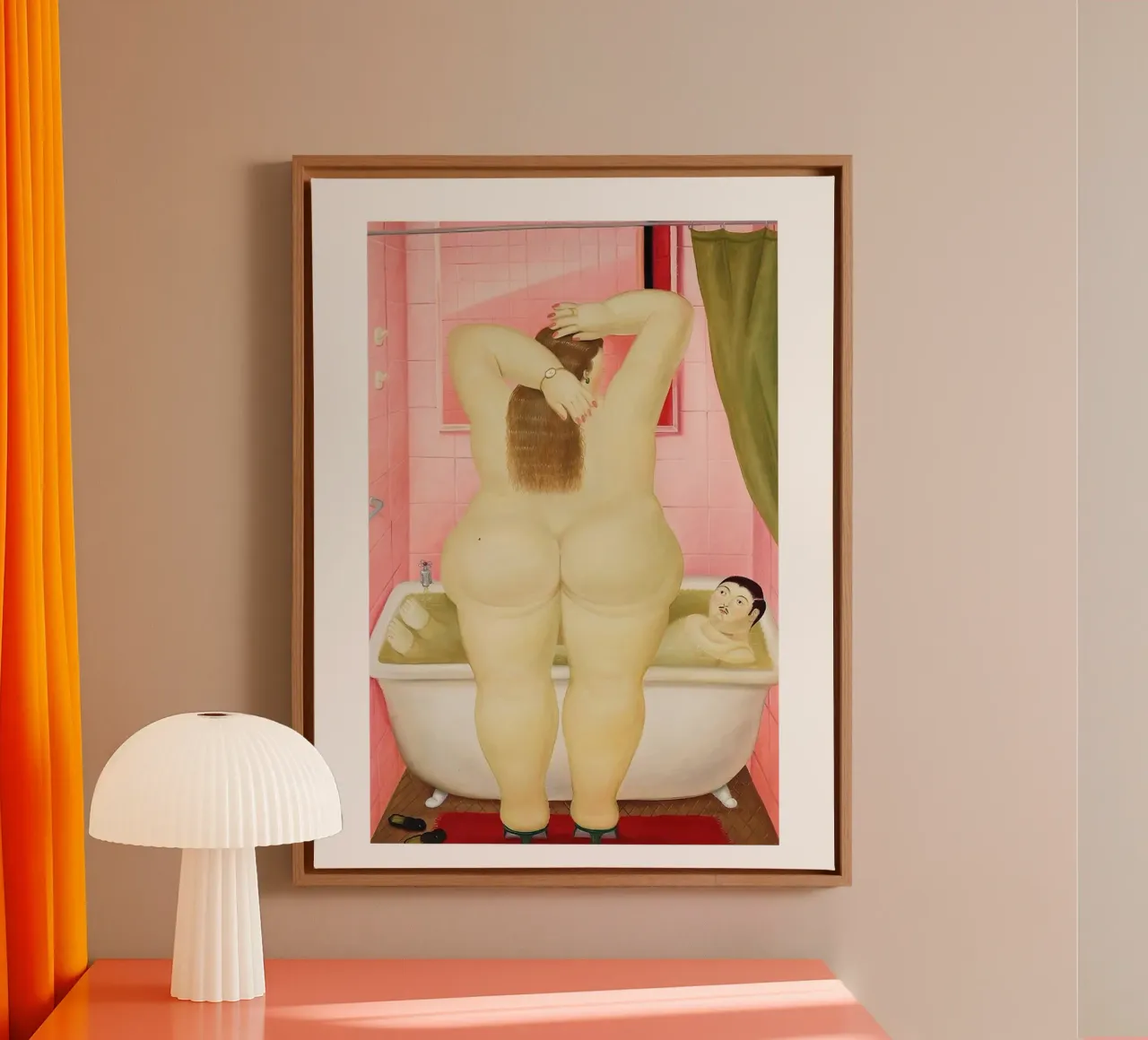 Il bagno Fernando Botero tela con Cornice a cassetta da Boteroobest