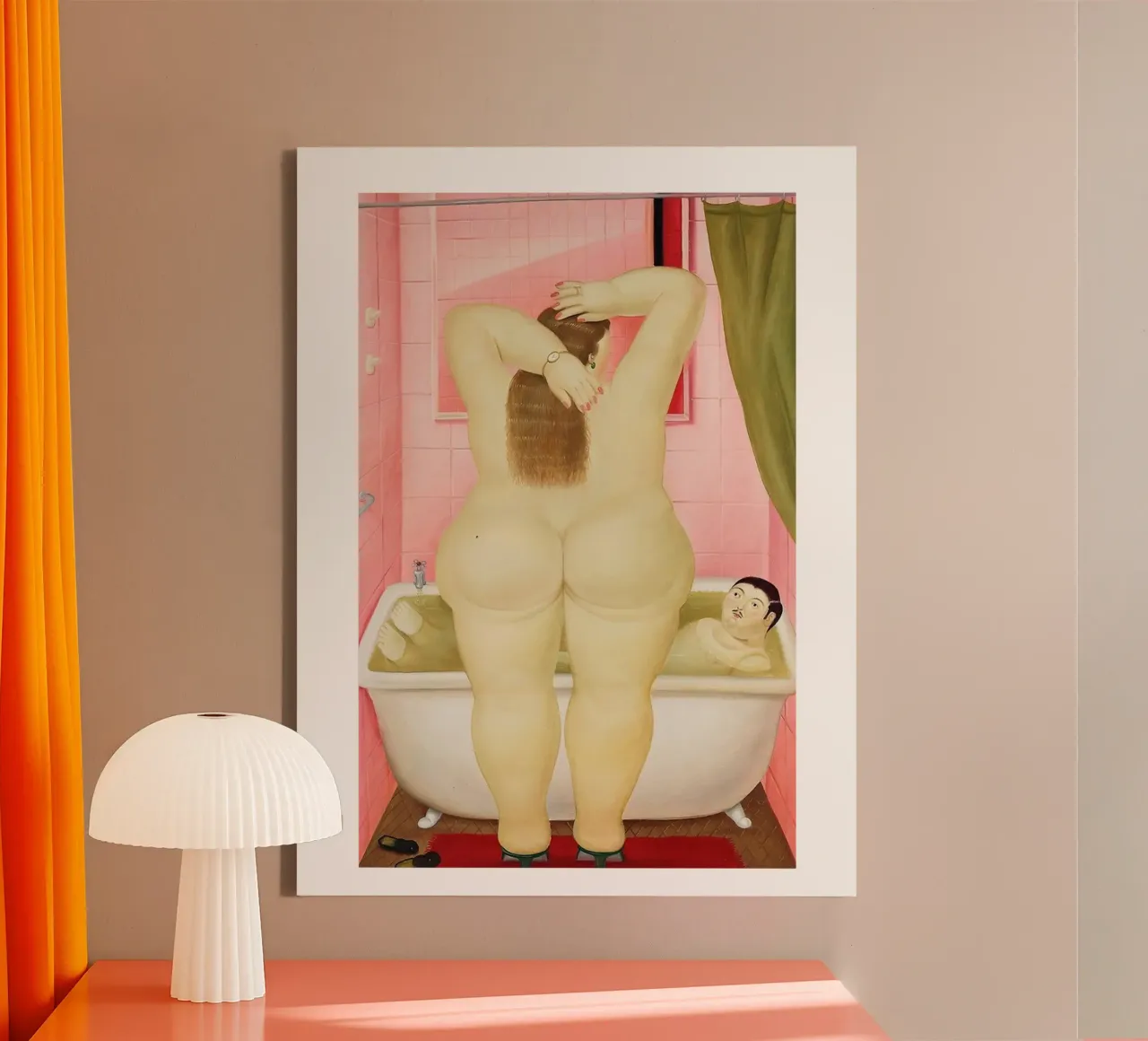 Il bagno Fernando Botero tela con Cornice a cassetta da Boteroobest