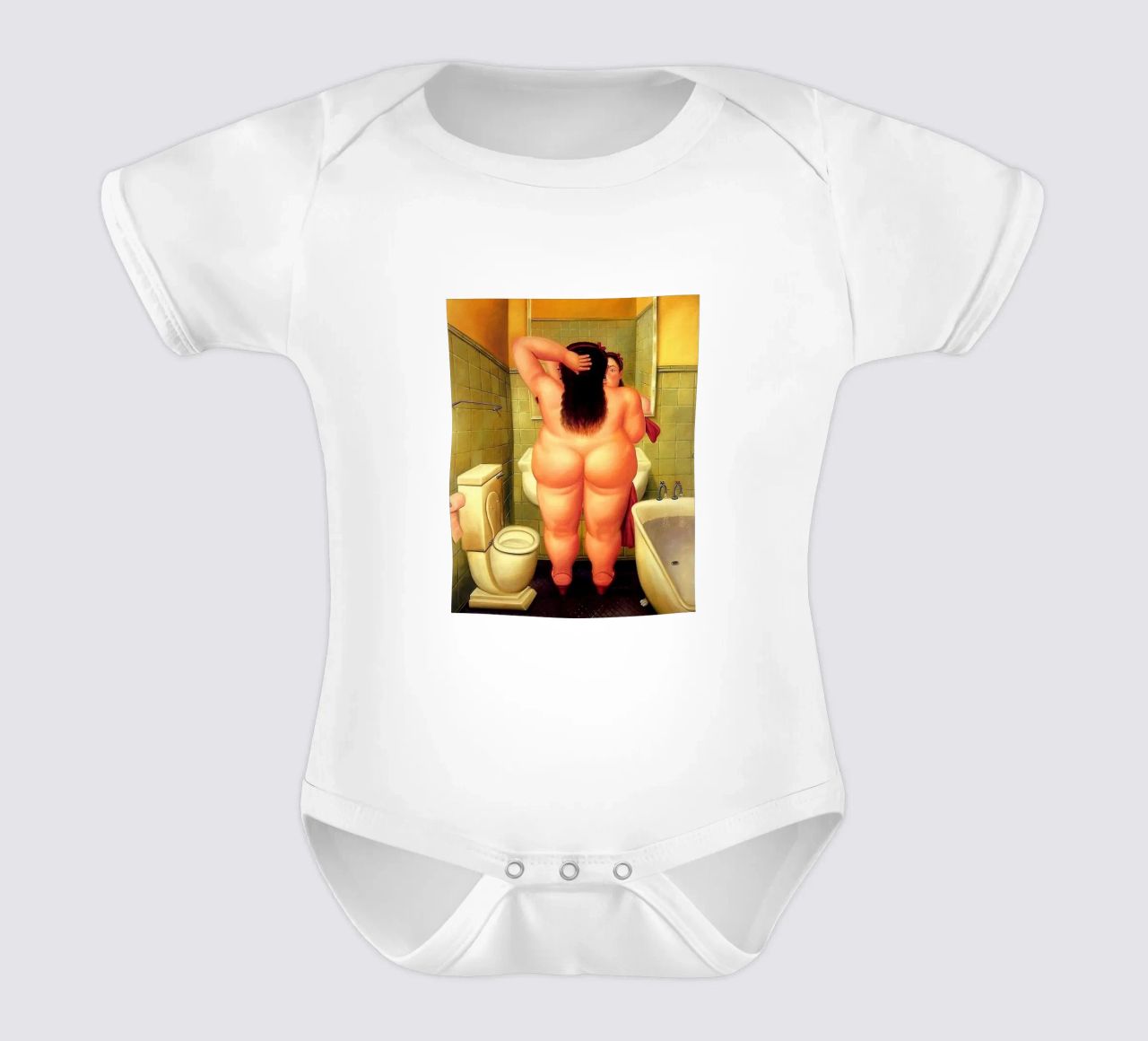 Fernando Botero Das Bad Kurzarm Babybody von Boteroobest