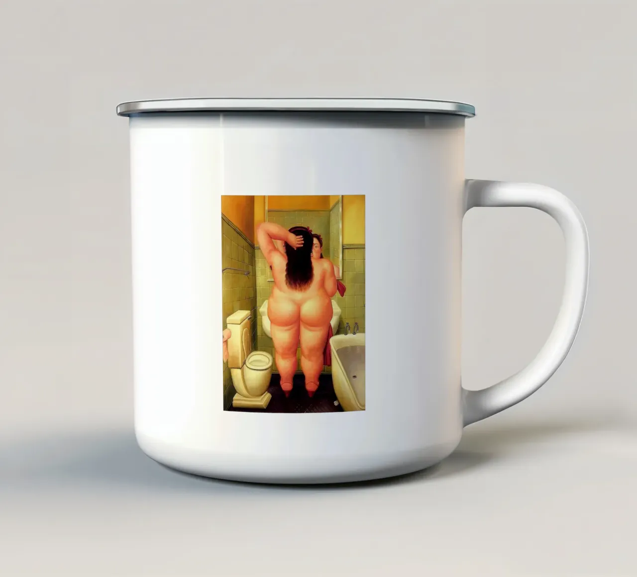 Fernando Botero The Bath enamel mug by Boteroobest