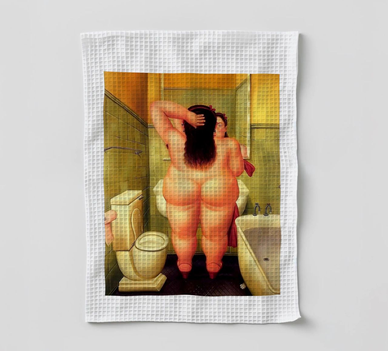 Fernando Botero Das Bad Geschirrtuch von Boteroobest