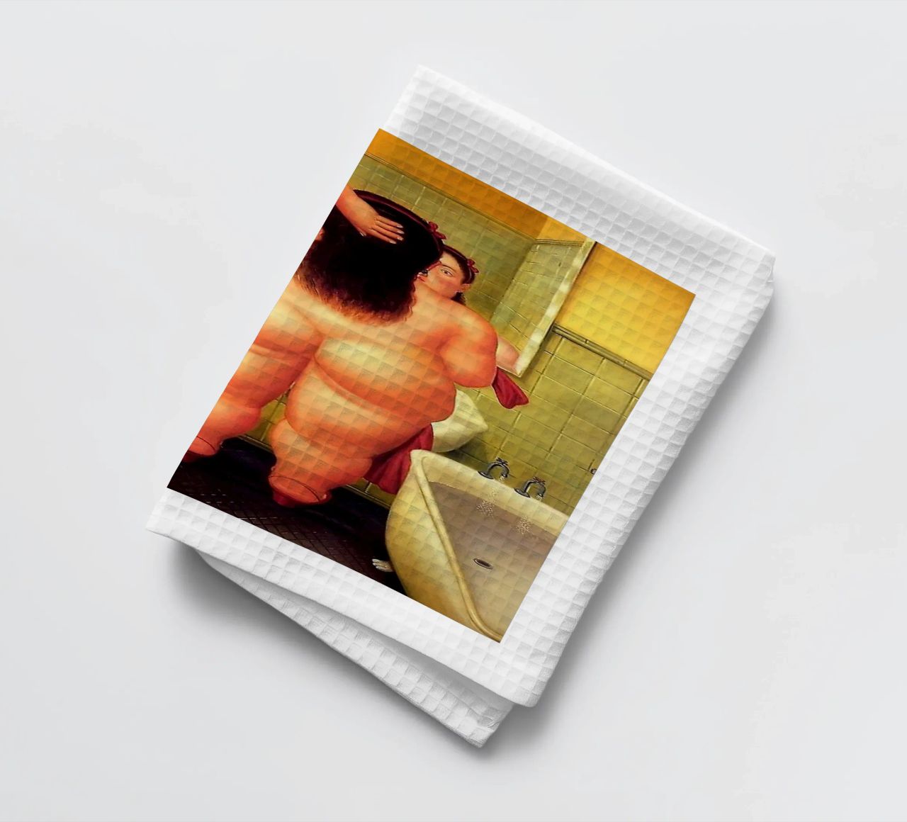 Fernando Botero Das Bad Geschirrtuch von Boteroobest