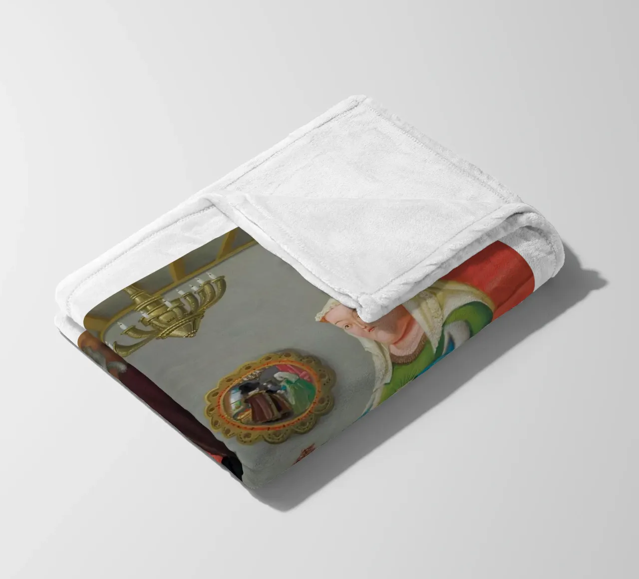 After the Arnolfini Van Eyck Fernando Botero fleece blanket by Boteroobest