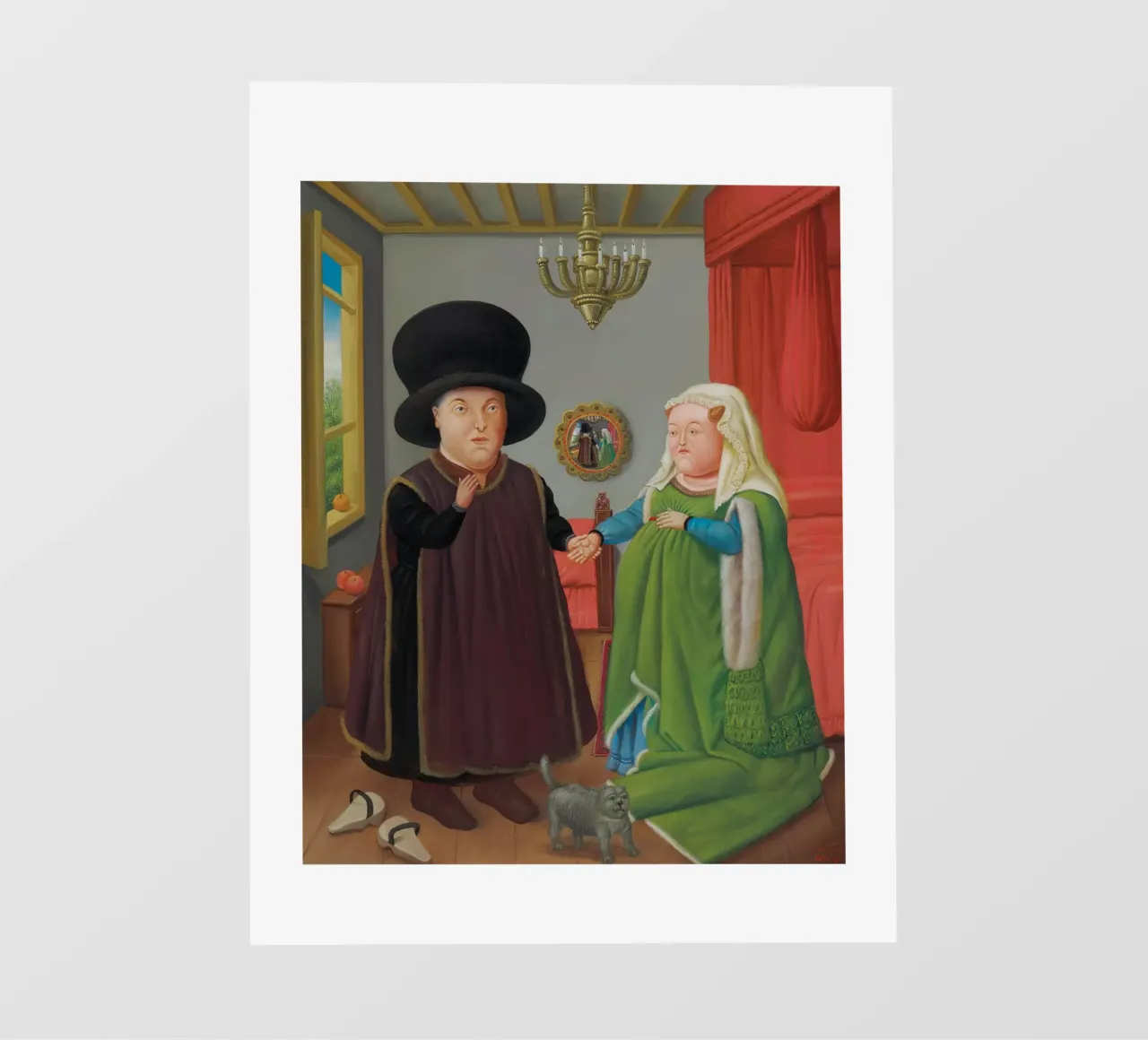 After the Arnolfini Van Eyck Fernando Botero backlit film by Boteroobest