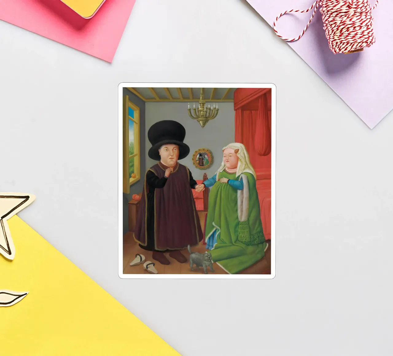 After the Arnolfini Van Eyck Fernando Botero sticker by Boteroobest