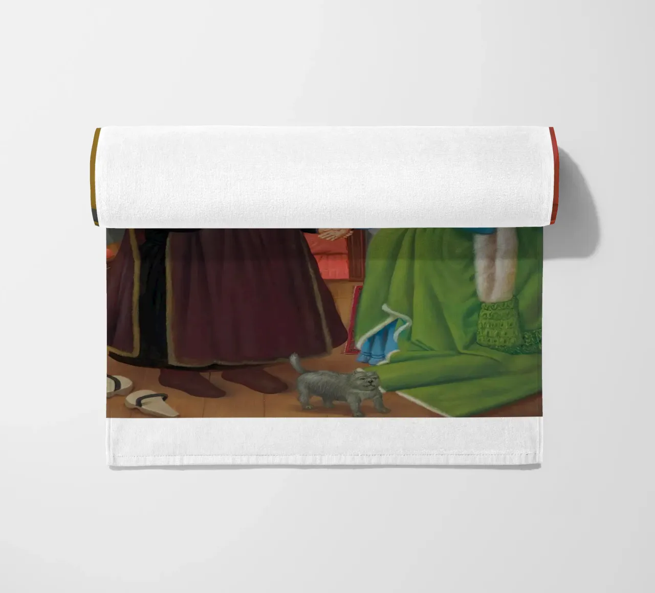 After the Arnolfini Van Eyck Fernando Botero beach towel by Boteroobest