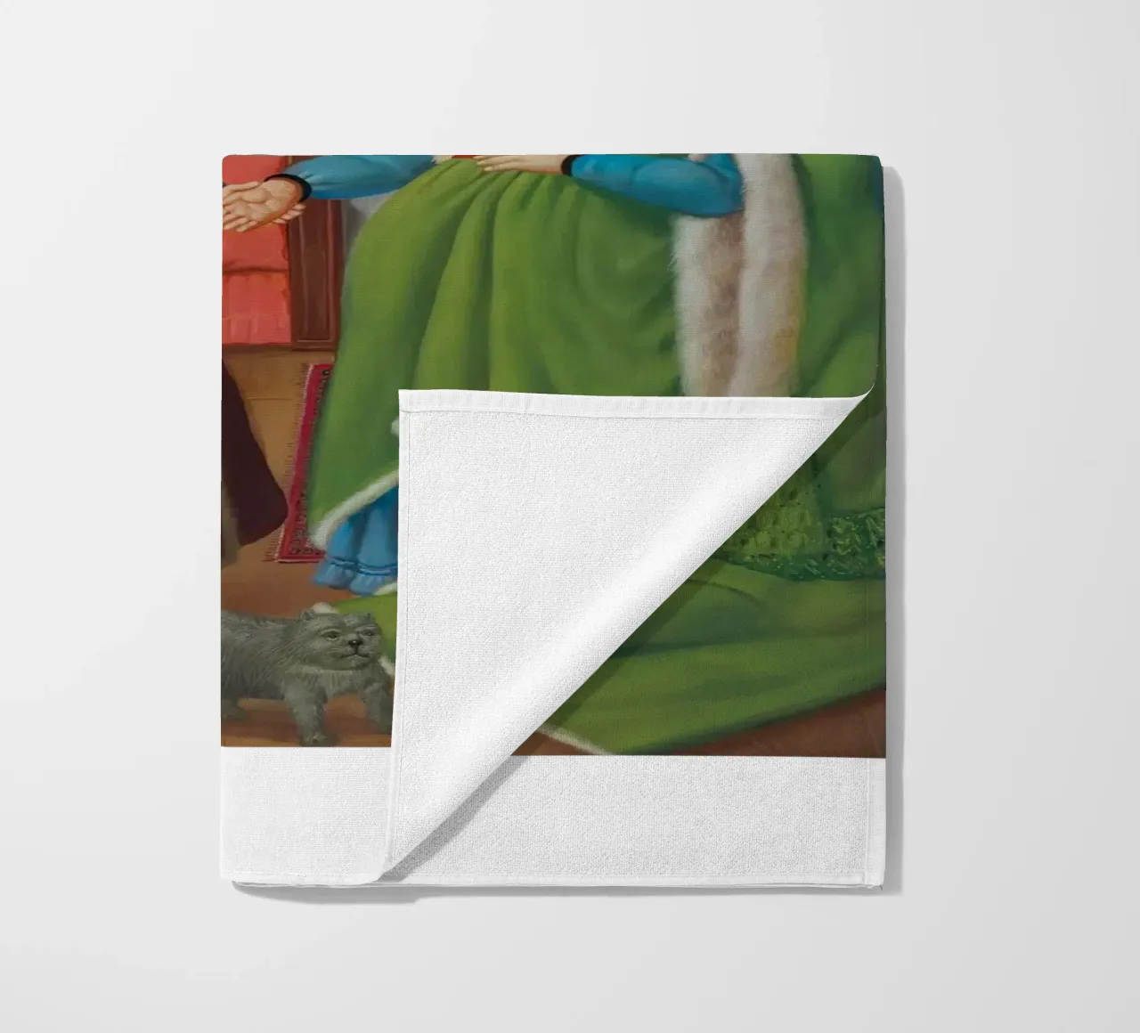 After the Arnolfini Van Eyck Fernando Botero beach towel by Boteroobest