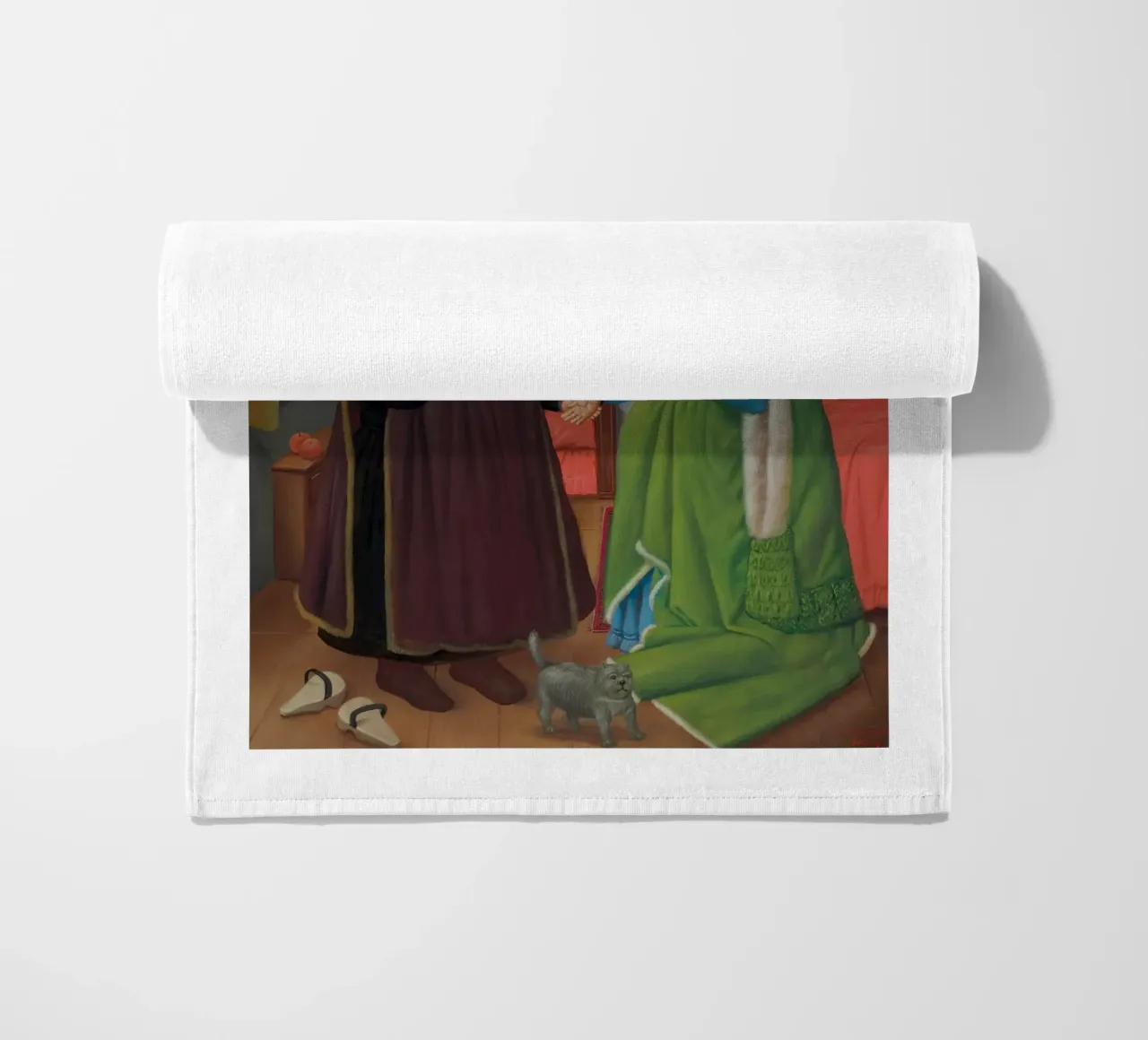 After the Arnolfini Van Eyck Fernando Botero beach towel by Boteroobest