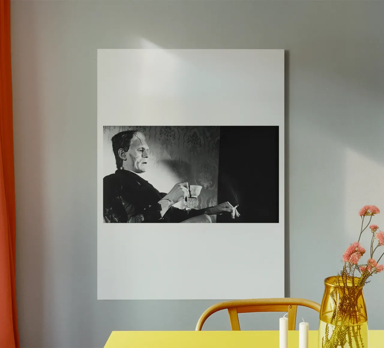 Fumo di Frankenstein tela con Cornice a cassetta da Black And White