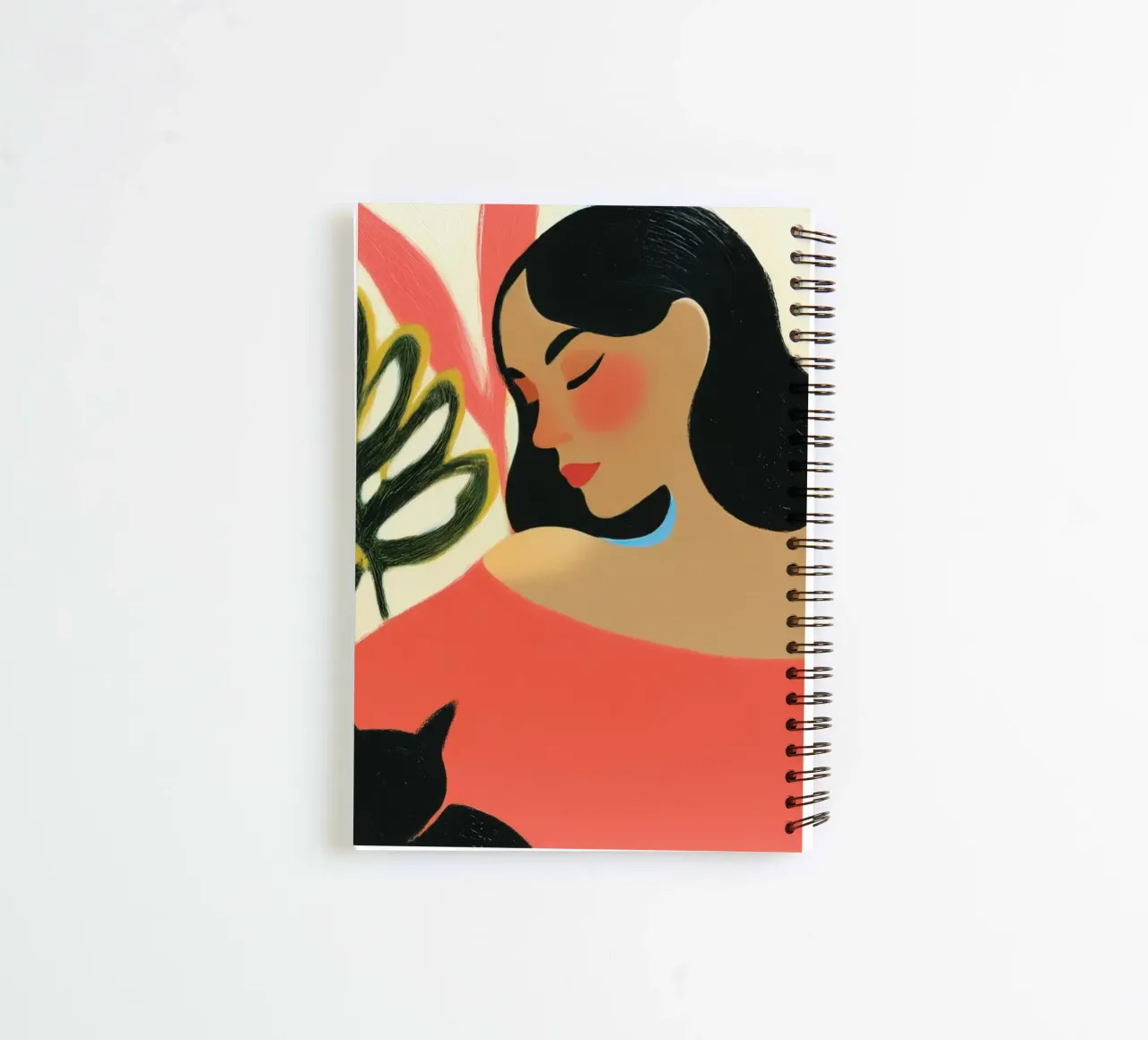 Midday rest with a cat | Portrait of a woman spiral notebook by Autofocus