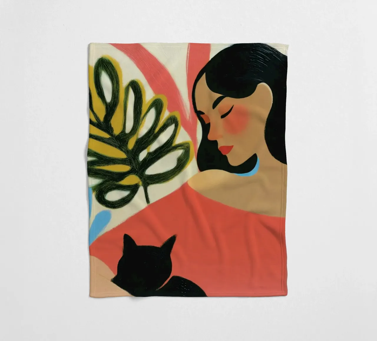 Sieste avec un chat | Portrait de femme plaid polaire de Autofocus