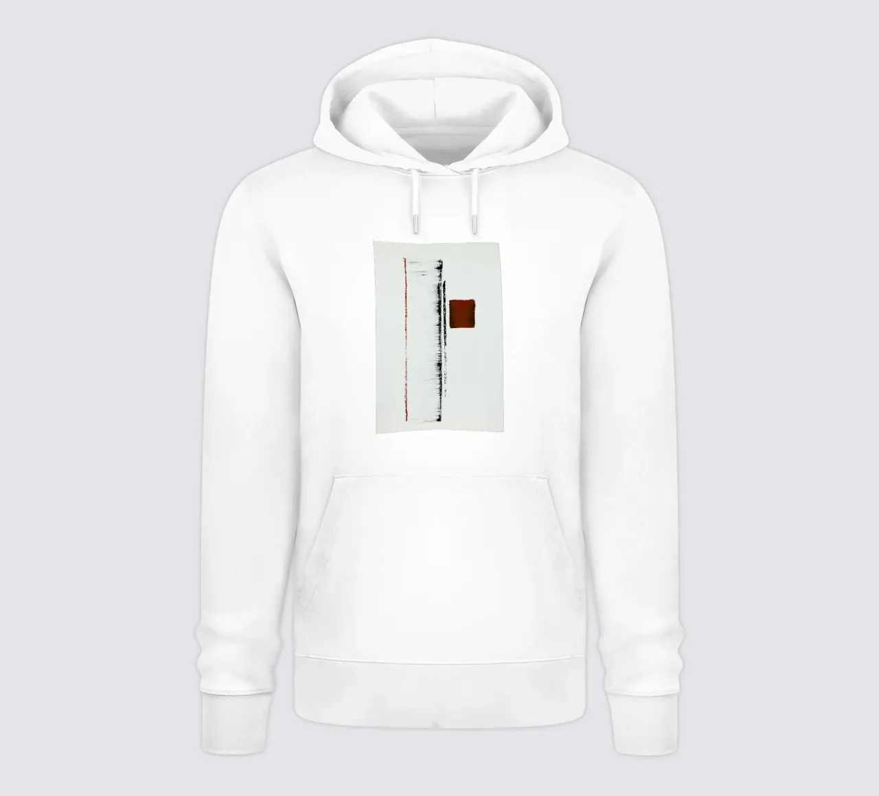 Black And Red Minimal Abstract sudadera con capucha de Ingrid Beddoes