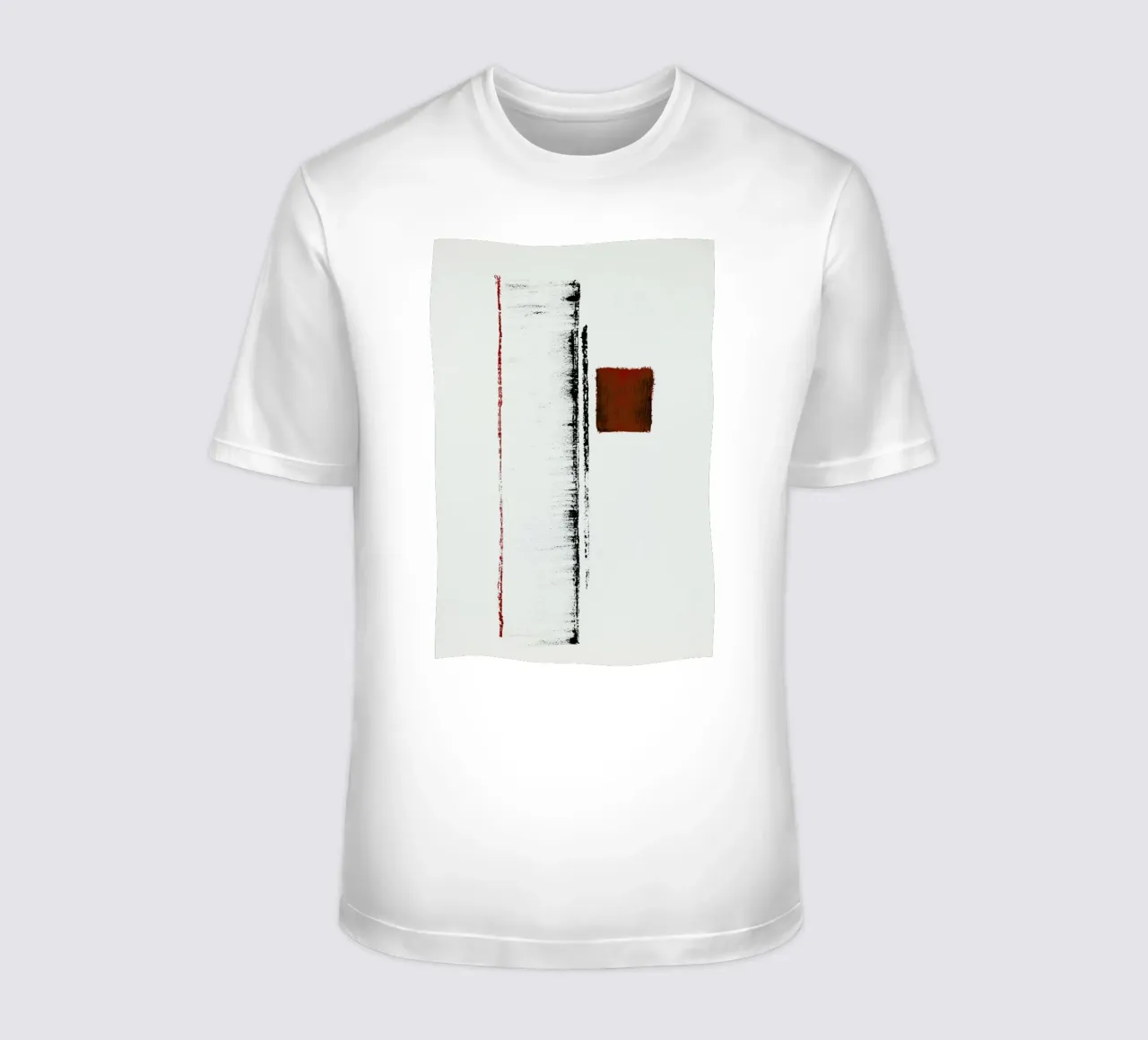 Black And Red Minimal Abstract t-shirt by Ingrid Beddoes
