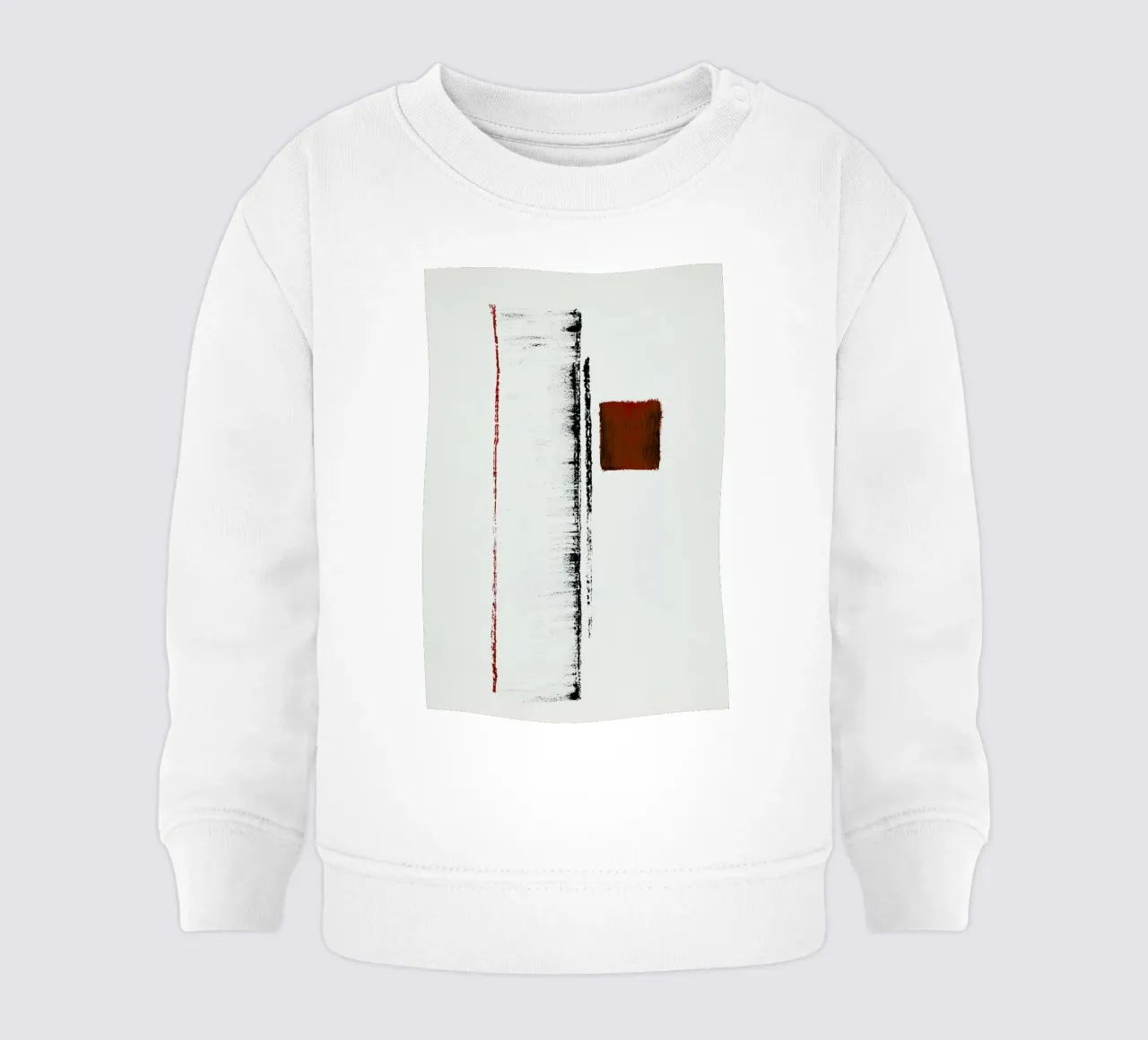 Black And Red Minimal Abstract Baby Sweatshirt von Ingrid Beddoes