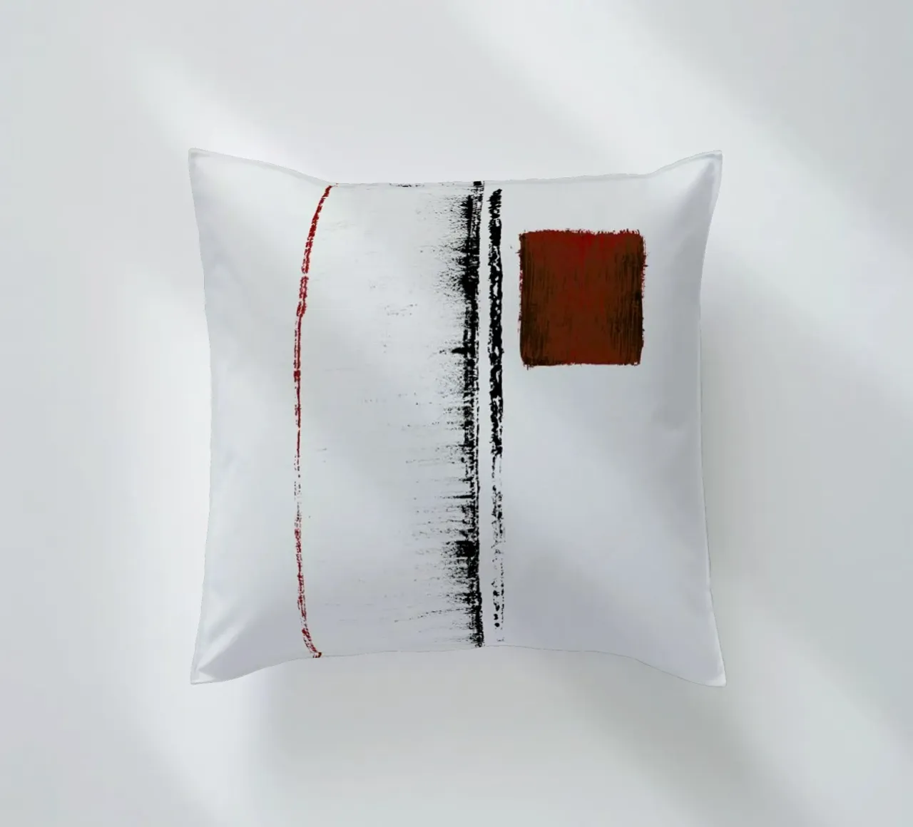 Black And Red Minimal Abstract cuscino da Ingrid Beddoes