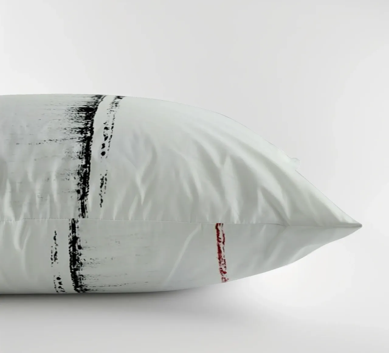 Black And Red Minimal Abstract cuscino da Ingrid Beddoes