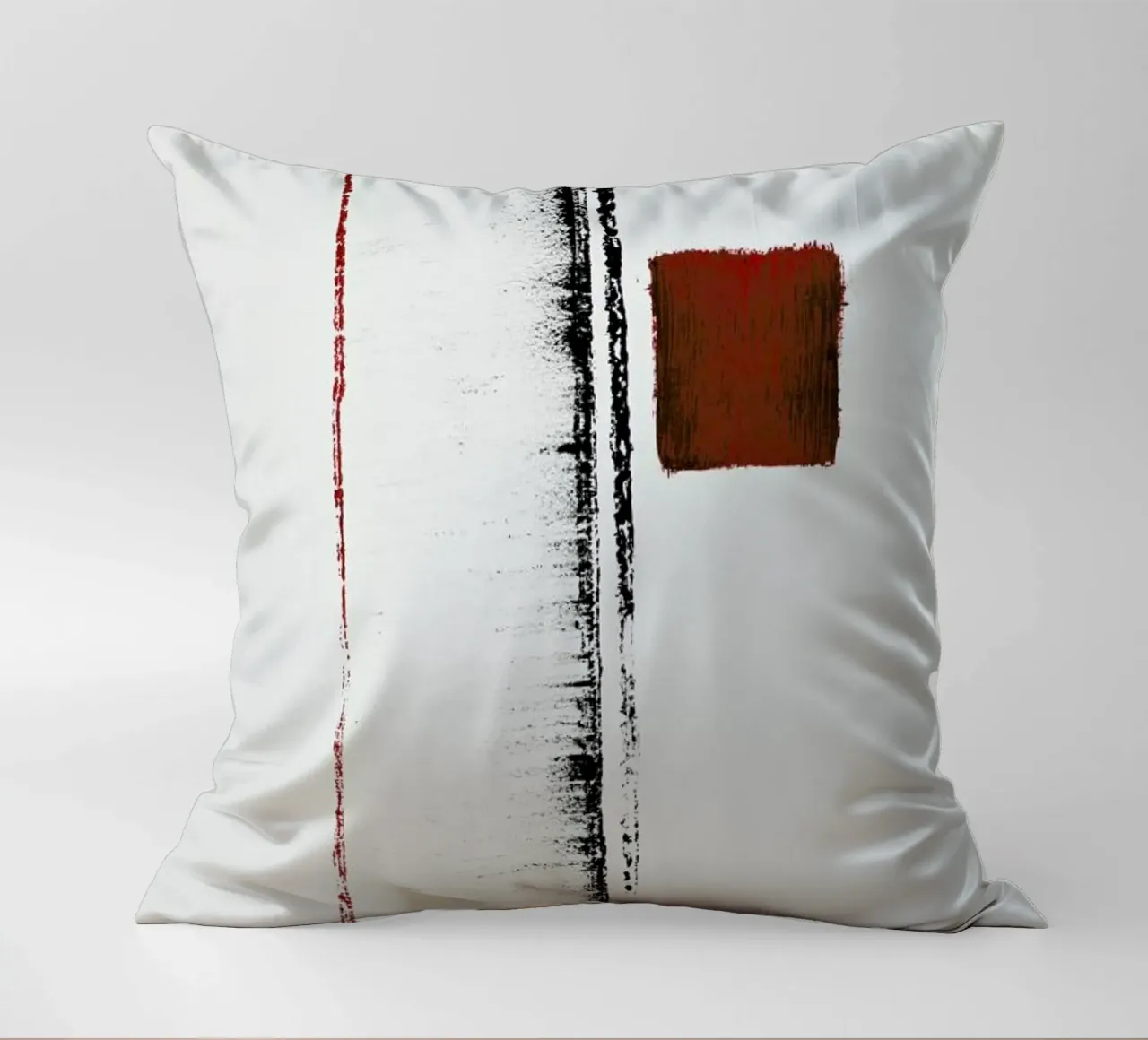 Black And Red Minimal Abstract kussen van Ingrid Beddoes
