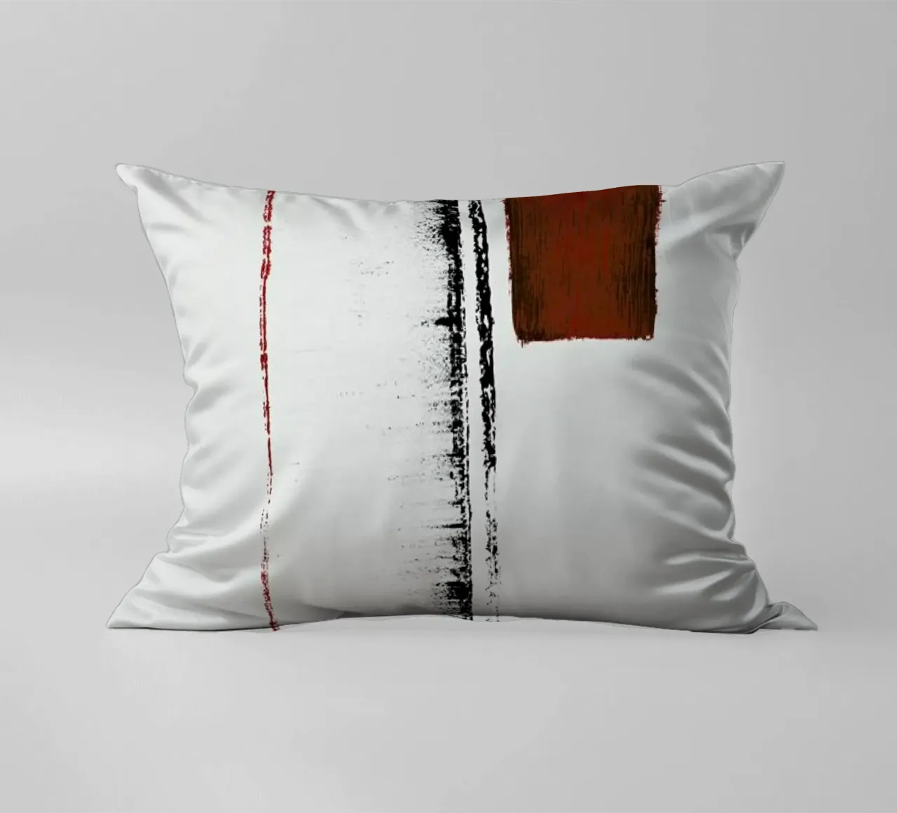 Black And Red Minimal Abstract kussen van Ingrid Beddoes