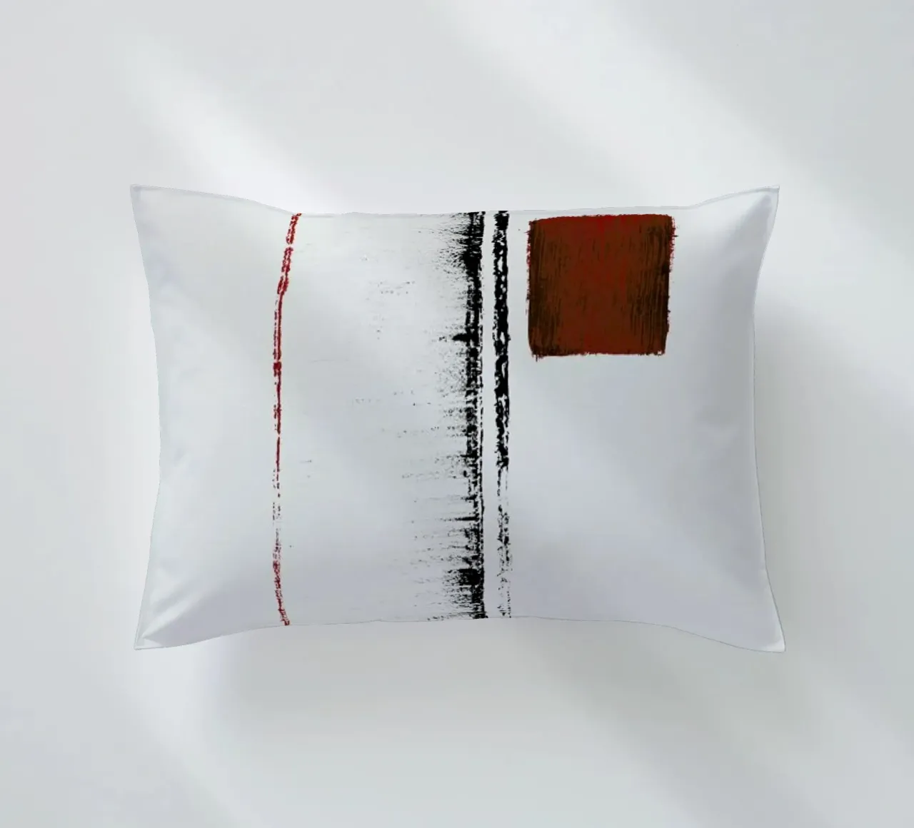 Black And Red Minimal Abstract cuscino da Ingrid Beddoes