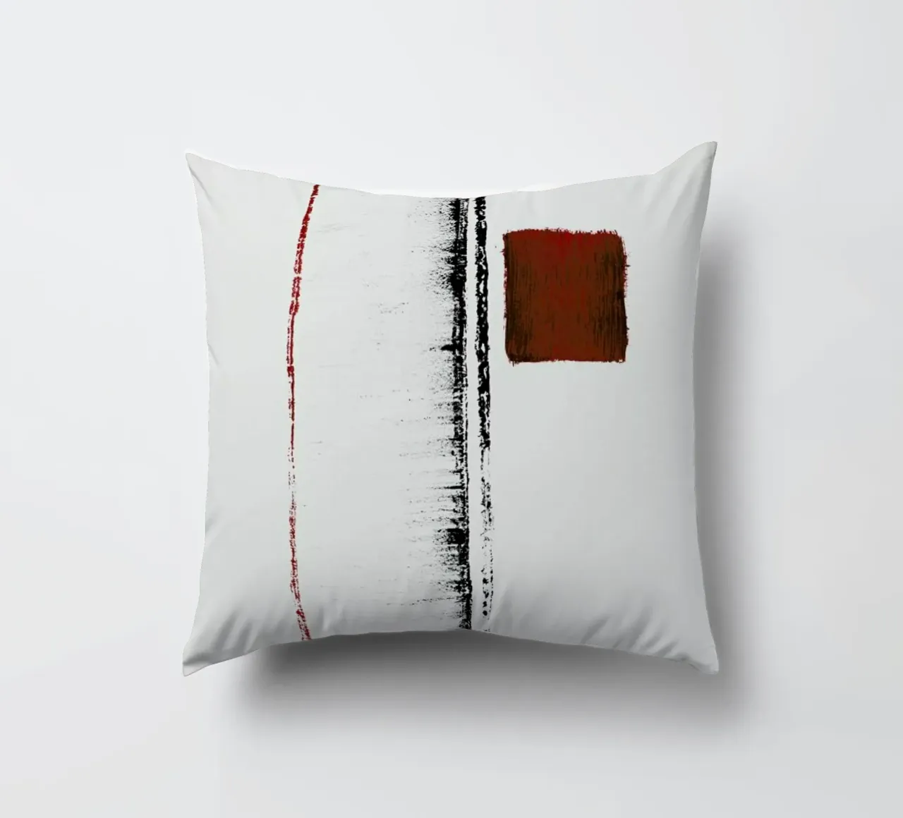 Black And Red Minimal Abstract cuscino da Ingrid Beddoes