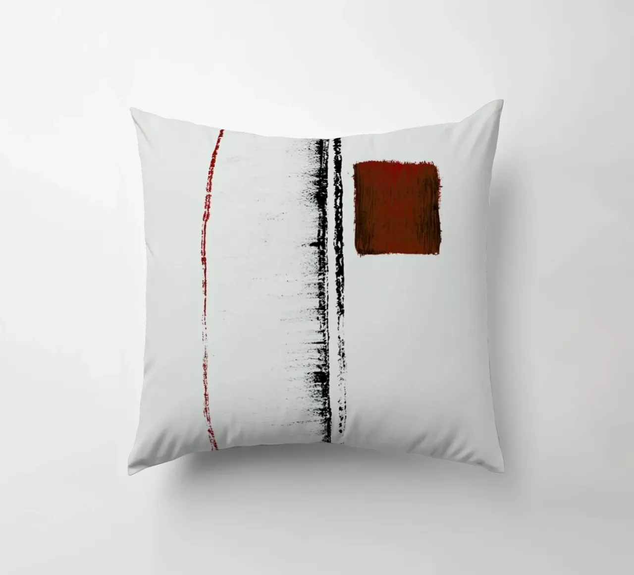 Black And Red Minimal Abstract kussen van Ingrid Beddoes