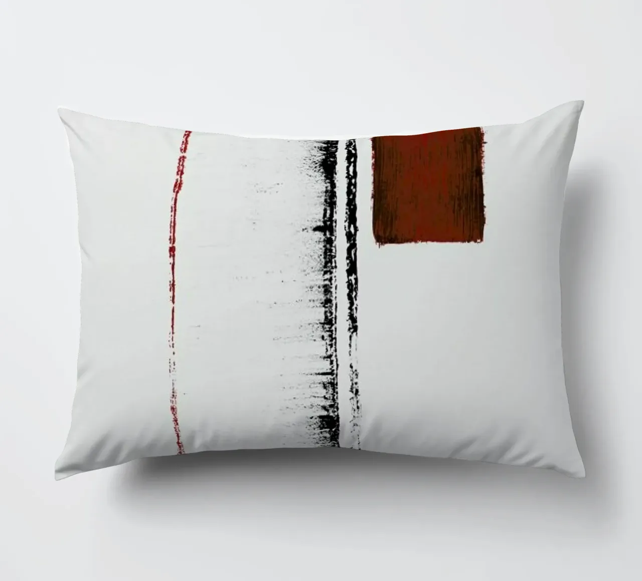 Black And Red Minimal Abstract cuscino da Ingrid Beddoes