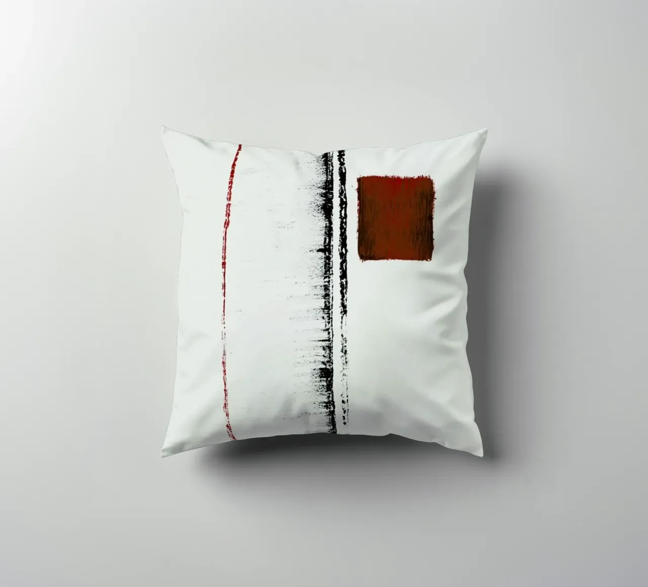 Black And Red Minimal Abstract cuscino da Ingrid Beddoes
