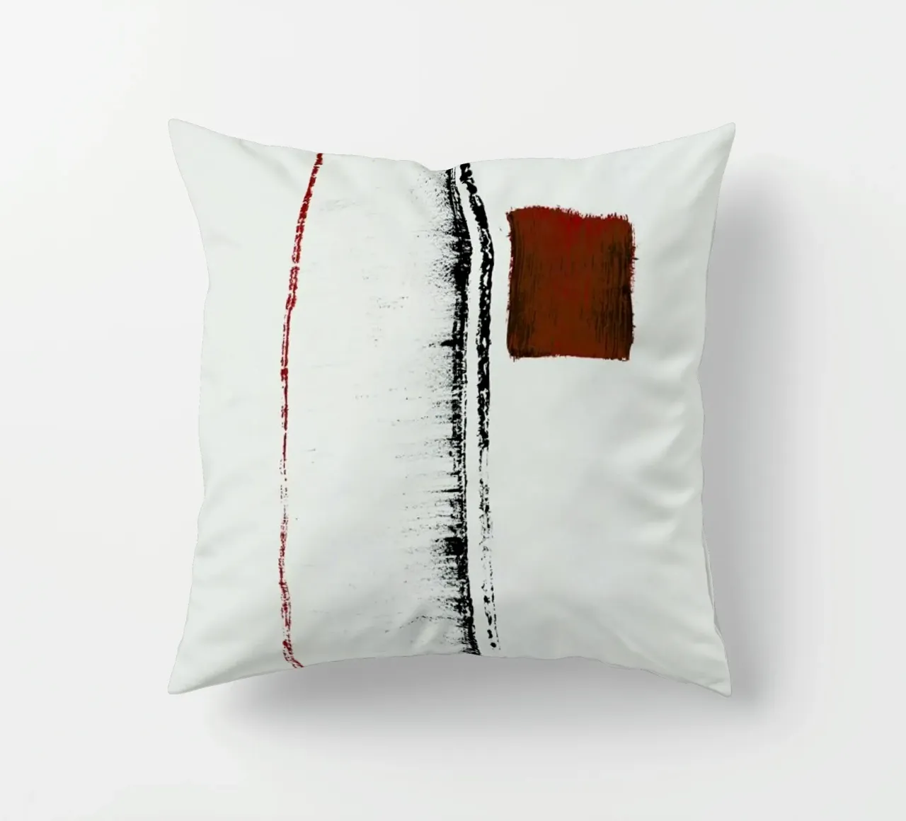 Black And Red Minimal Abstract cuscino da Ingrid Beddoes