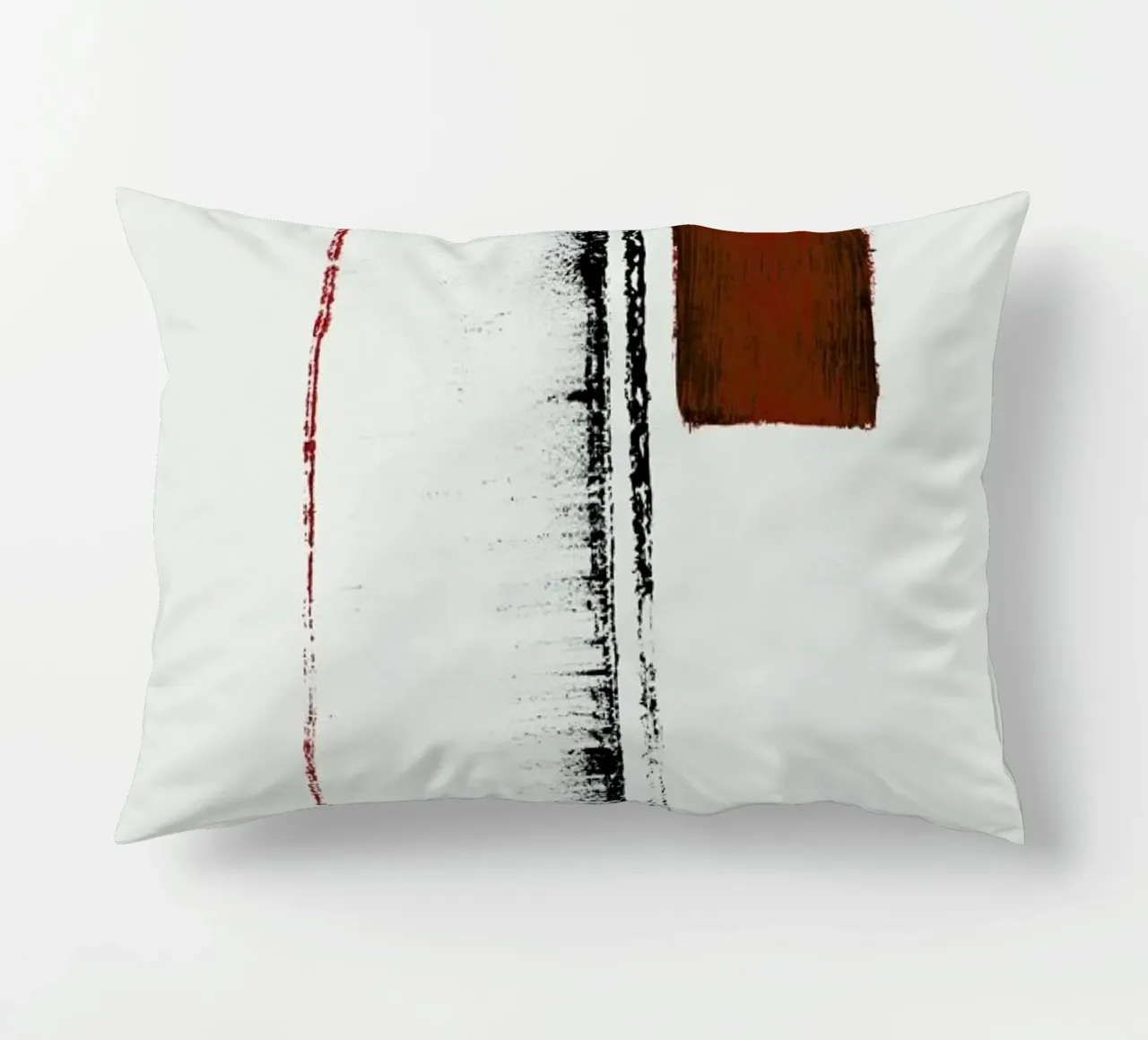 Black And Red Minimal Abstract cuscino da Ingrid Beddoes