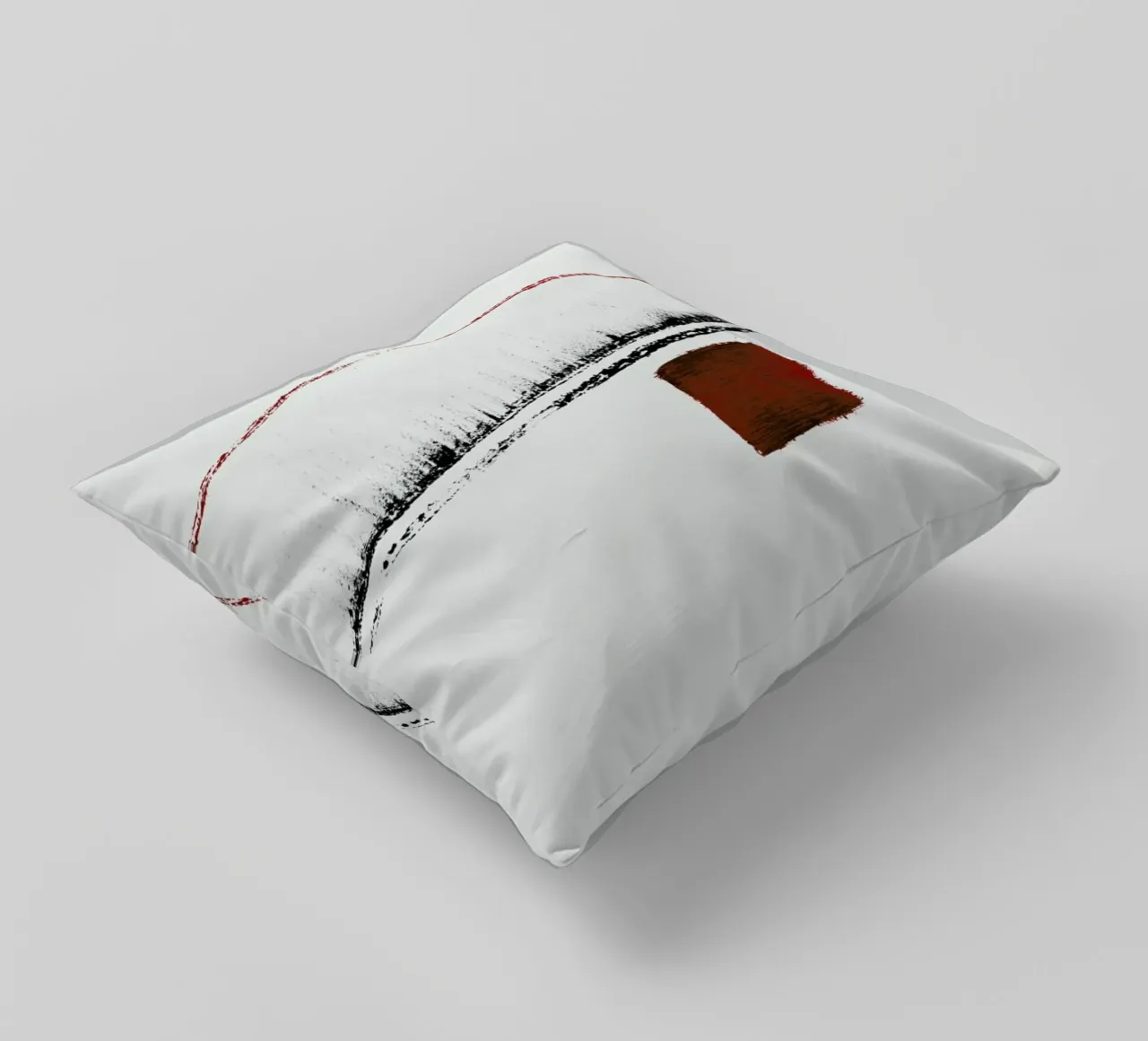 Black And Red Minimal Abstract cuscino da Ingrid Beddoes