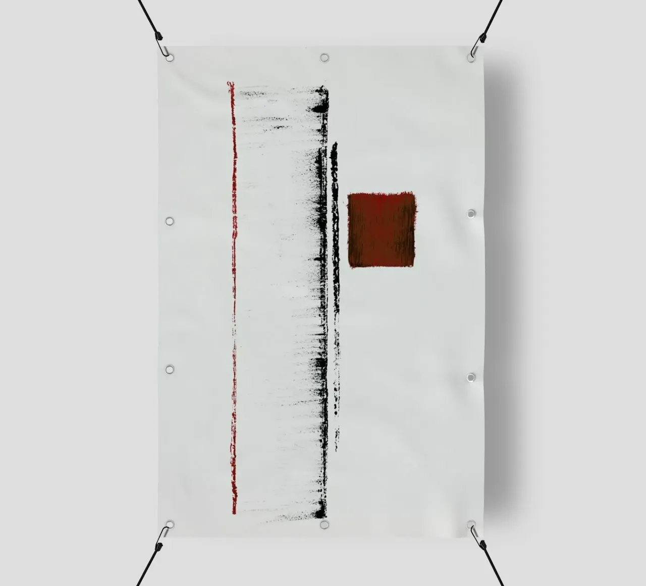 Black And Red Minimal Abstract telo in pvc da Ingrid Beddoes