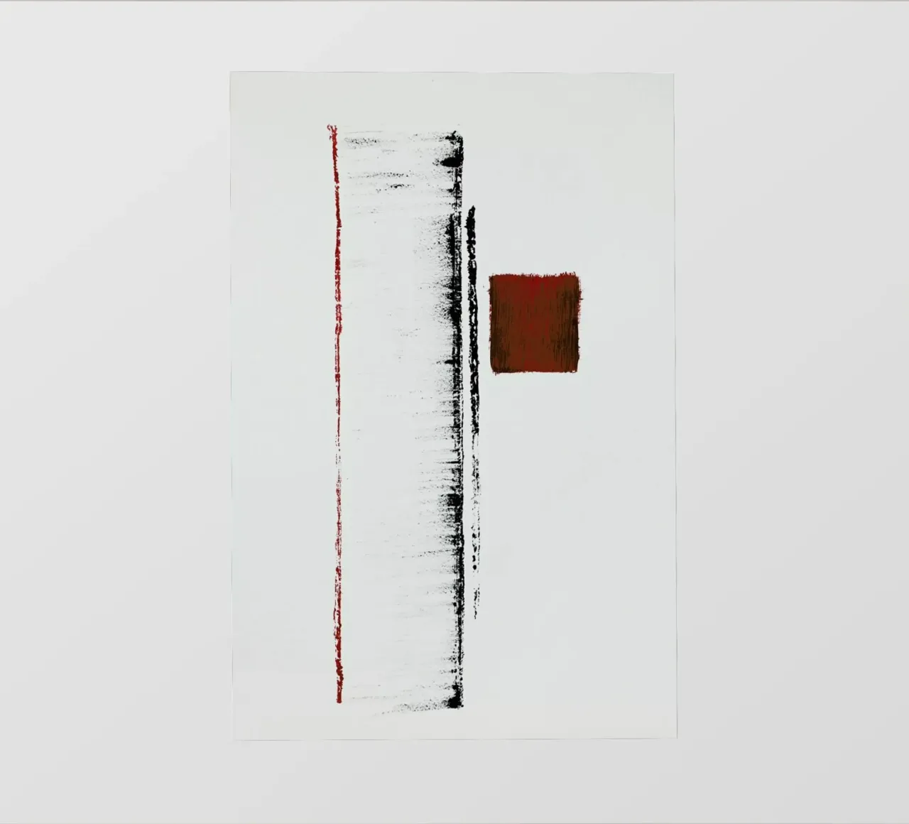 Black And Red Minimal Abstract PVC Plane von Ingrid Beddoes