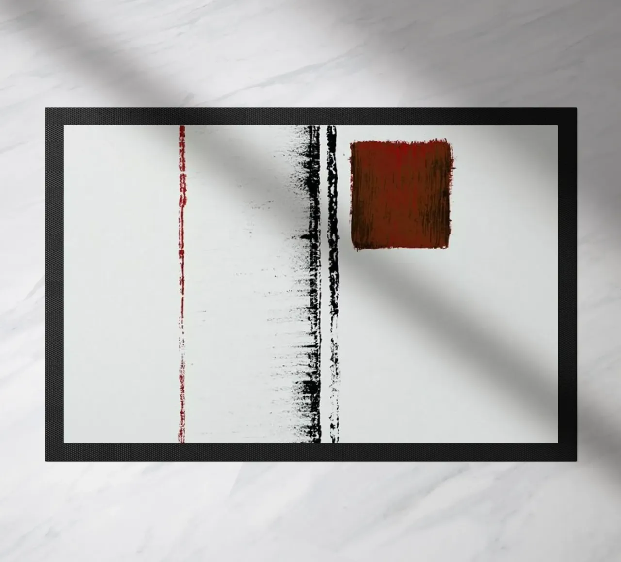 Black And Red Minimal Abstract zerbino da Ingrid Beddoes