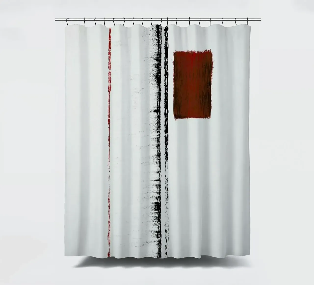 Black And Red Minimal Abstract tenda da doccia da Ingrid Beddoes