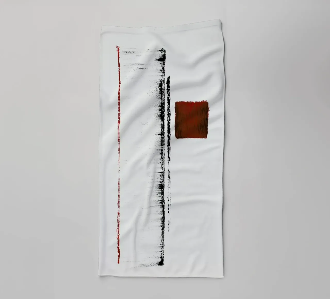 Black And Red Minimal Abstract asciugamano da bagno da Ingrid Beddoes