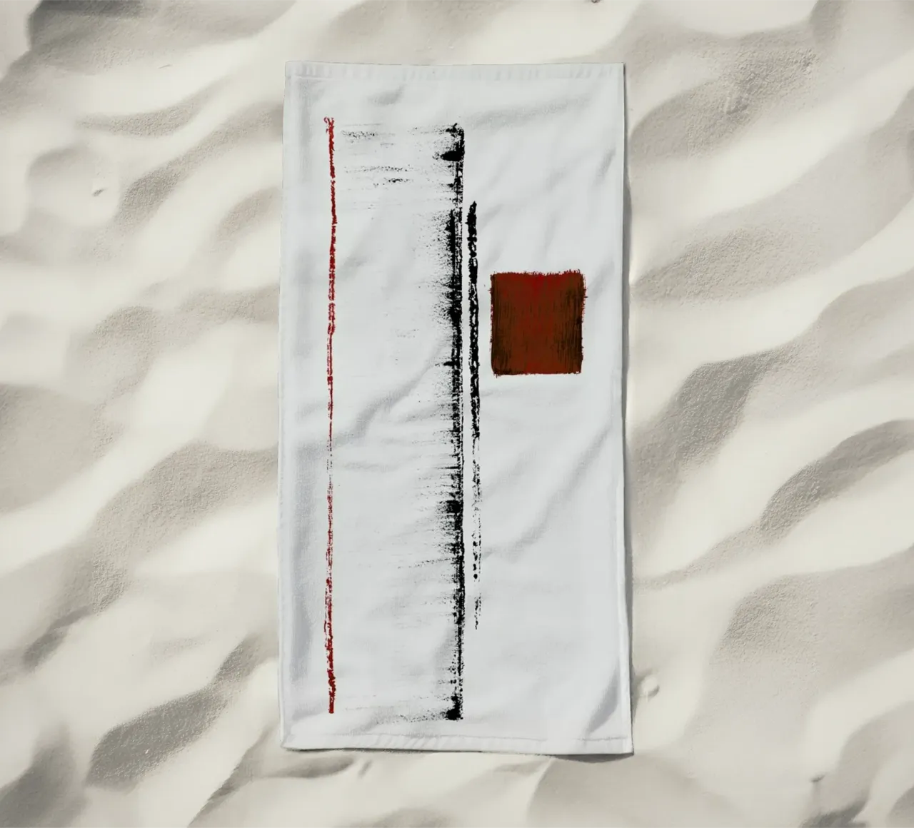 Black And Red Minimal Abstract telo mare da Ingrid Beddoes
