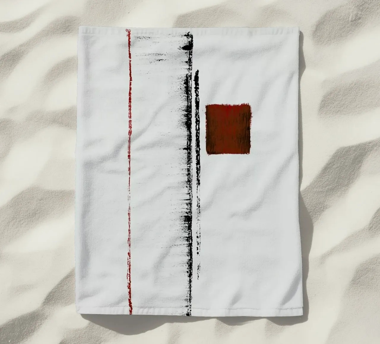 Black And Red Minimal Abstract telo mare da Ingrid Beddoes
