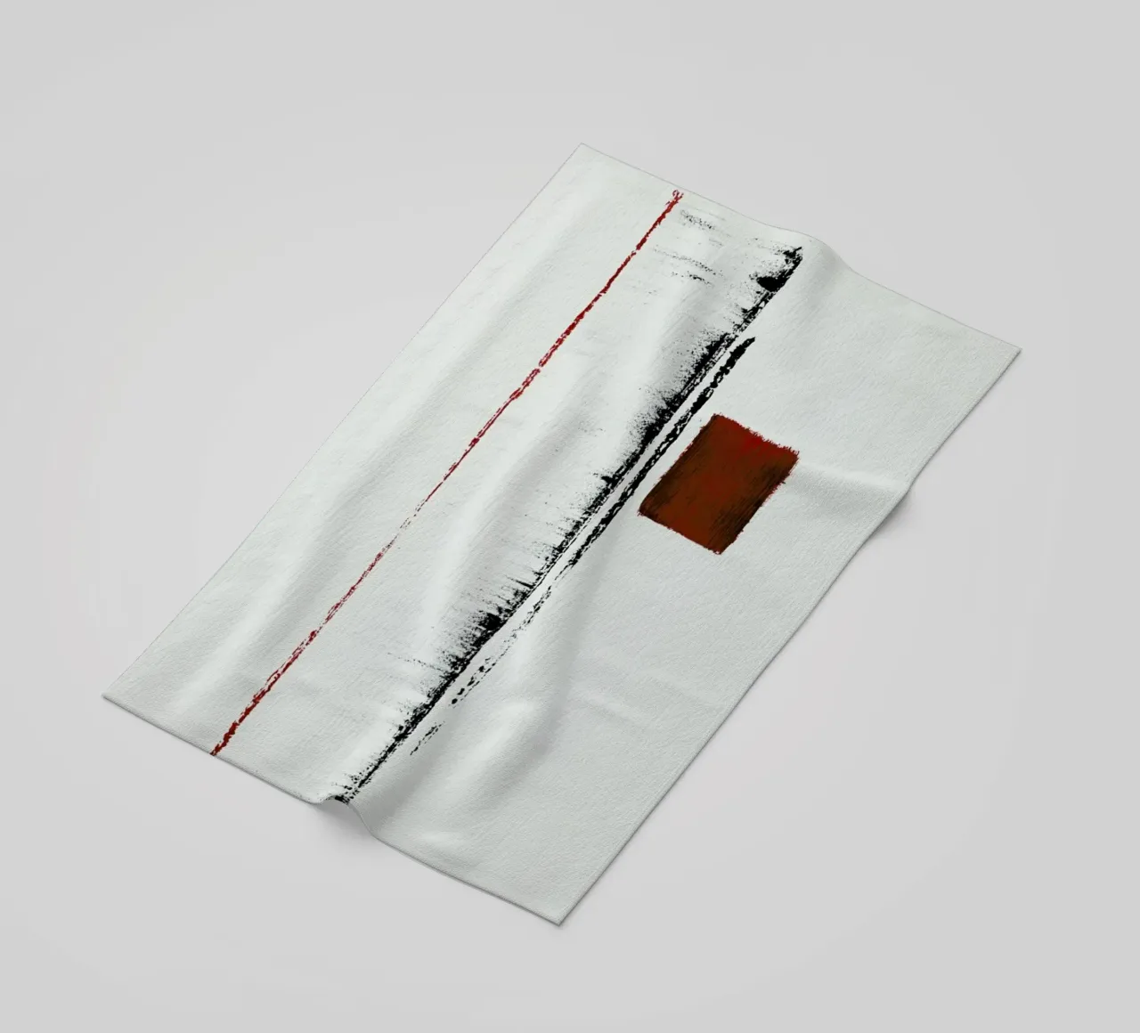 Black And Red Minimal Abstract beach towel by Ingrid Beddoes