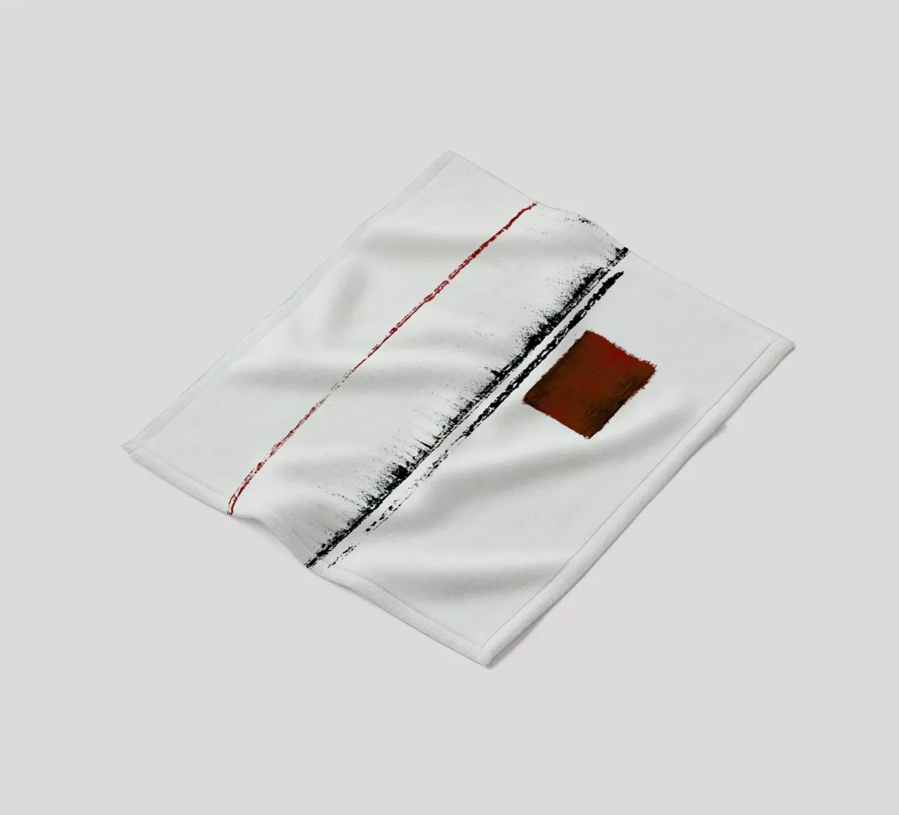 Black And Red Minimal Abstract coperta in pile da Ingrid Beddoes