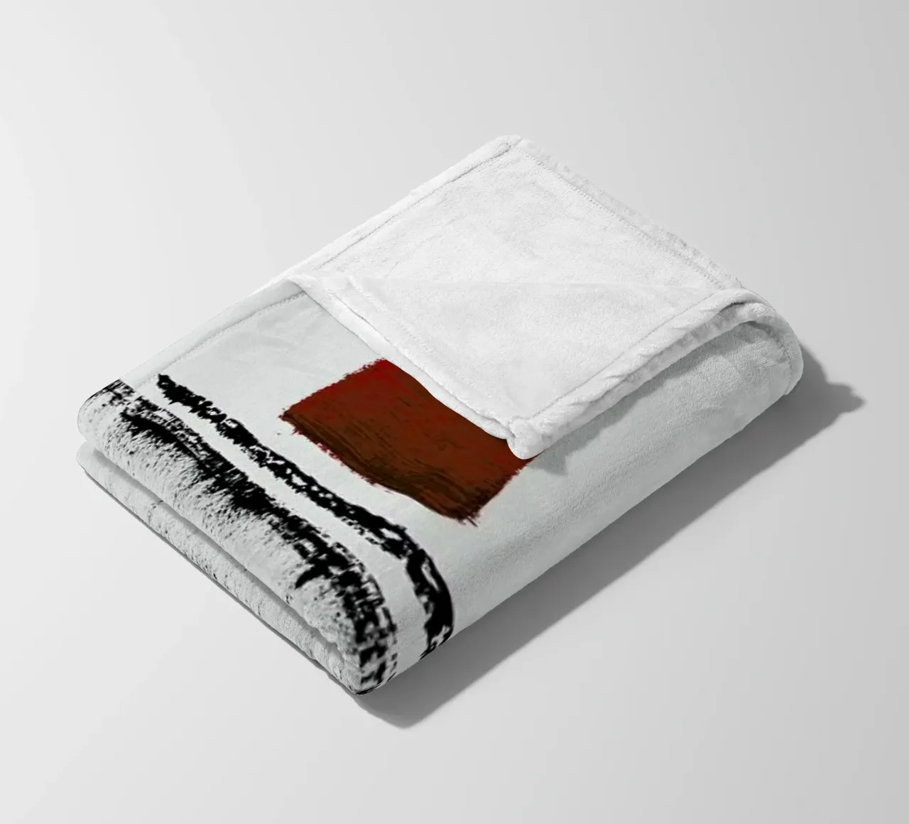 Black And Red Minimal Abstract coperta in pile da Ingrid Beddoes