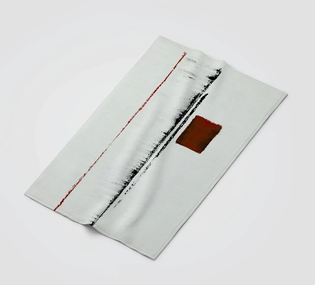 Black And Red Minimal Abstract coperta in pile da Ingrid Beddoes